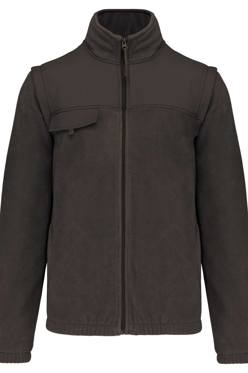 FLEECE JACKET WITH REMOVABLE SLEEVES