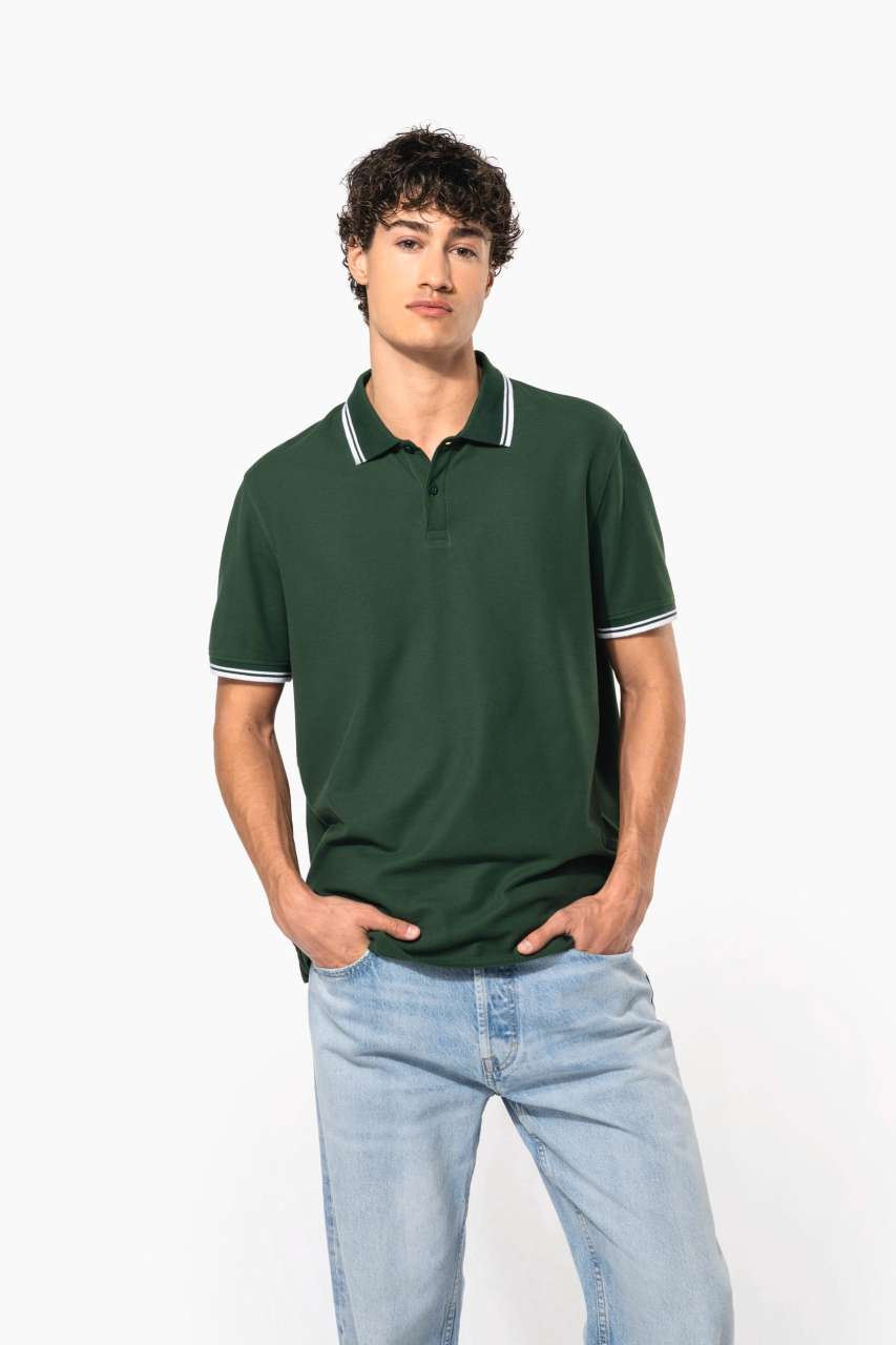 MEN'S 2 STRIPED SHORT SLEEVED POLOSHIRT
