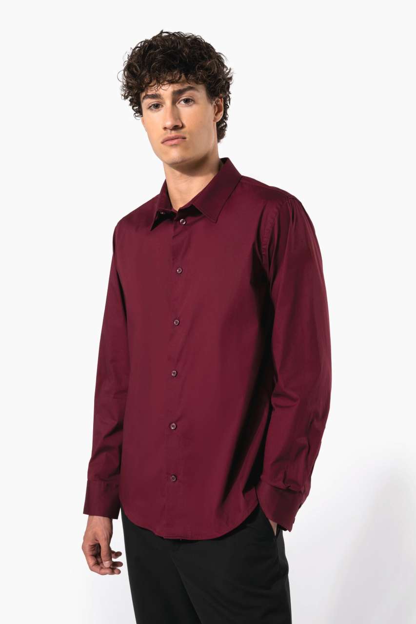LONG-SLEEVED COTTON/ELASTANE SHIRT