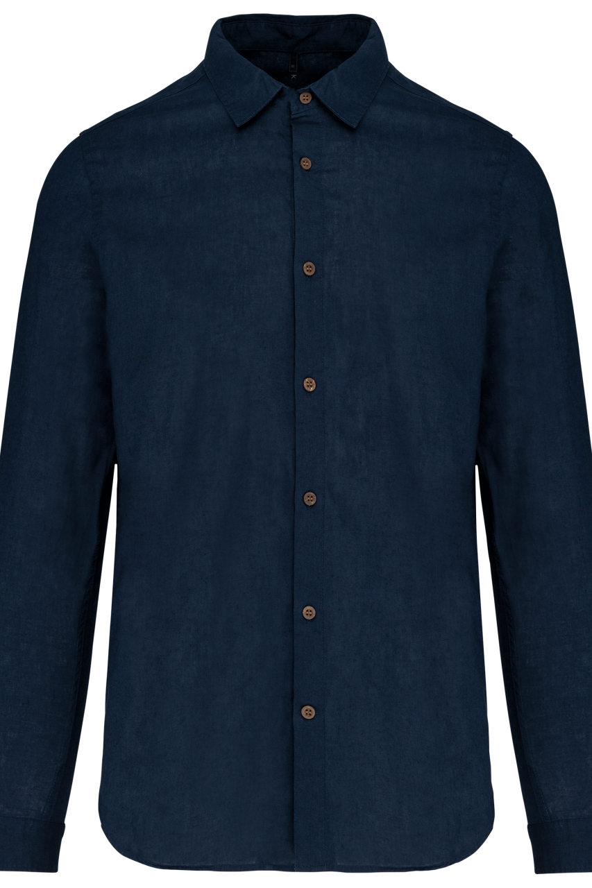 MEN'S LONG SLEEVE LINEN AND COTTON SHIRT
