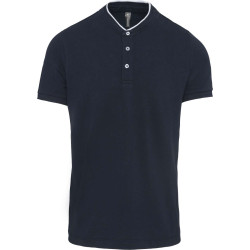 MEN'S SHORT SLEEVE POLO SHIRT WITH MANDARIN COLLAR