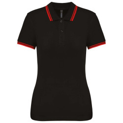 LADIE'S SHORT-SLEEVED POLOSHIRT WITH CONTRASTING PIPING