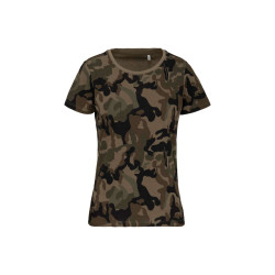 LADIES' SHORT-SLEEVED CAMO T-SHIRT