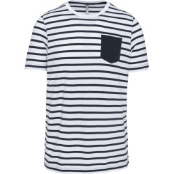 STRIPED SHORT SLEEVE SAILOR T-SHIRT WITH POCKET