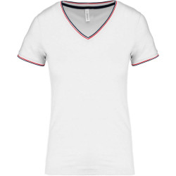 LADIES' PIQUÉ KNIT V-NECK T-SHIRT
