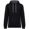 UNISEX CONTRAST PATTERNED HOODED SWEATSHIRT