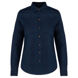 LADIES' LONG SLEEVE LINEN AND COTTON SHIRT