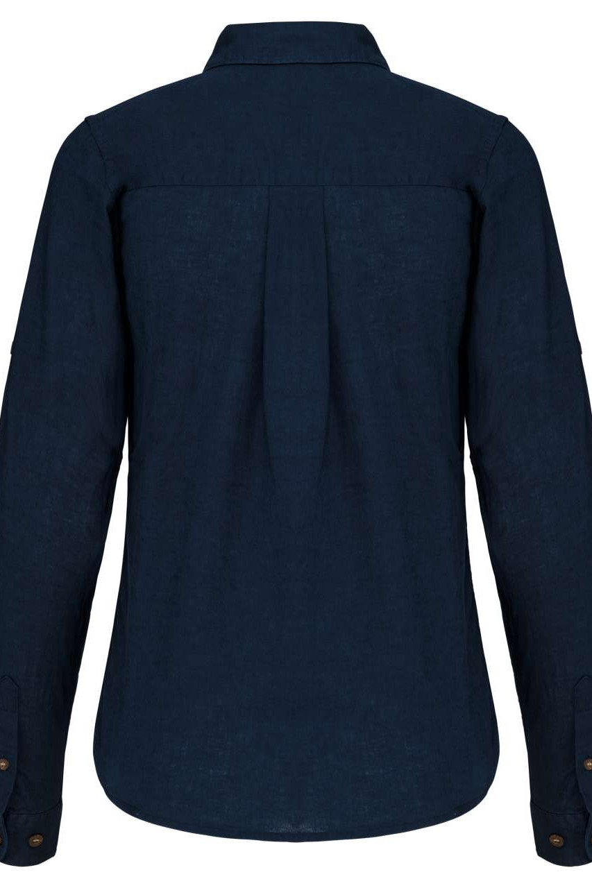 LADIES' LONG SLEEVE LINEN AND COTTON SHIRT