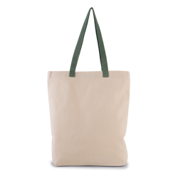 SHOPPER BAG WITH GUSSET AND CONTRAST COLOUR HANDLE