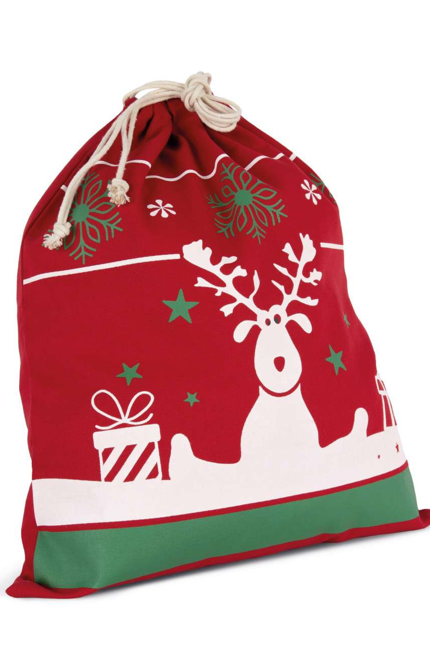 DRAWSTRING BAG WITH CHRISTMAS PATTERNS