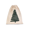 COTTON BAG WITH CHRISTMAS TREE DESIGN AND DRAWCORD CLOSURE