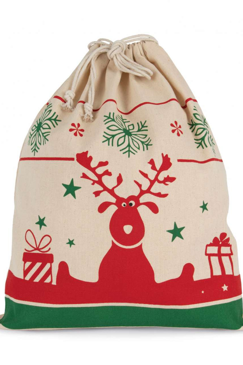 DRAWSTRING BAG WITH CHRISTMAS PATTERNS