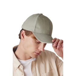 CAP IN ORGANIC COTTON WITH CONTRASTING SANDWICH PEAK - 6 PANELS