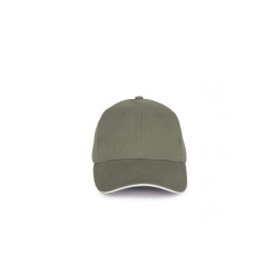 CAP IN ORGANIC COTTON WITH CONTRASTING SANDWICH PEAK - 6 PANELS