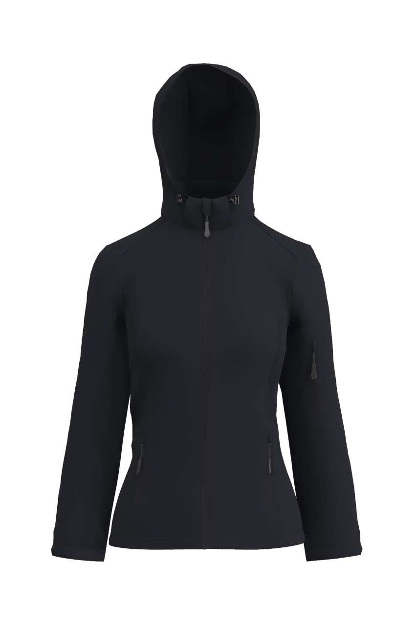 WOMEN’S 3-LAYER DETACHABLE HOODED SOFTSHELL JACKET