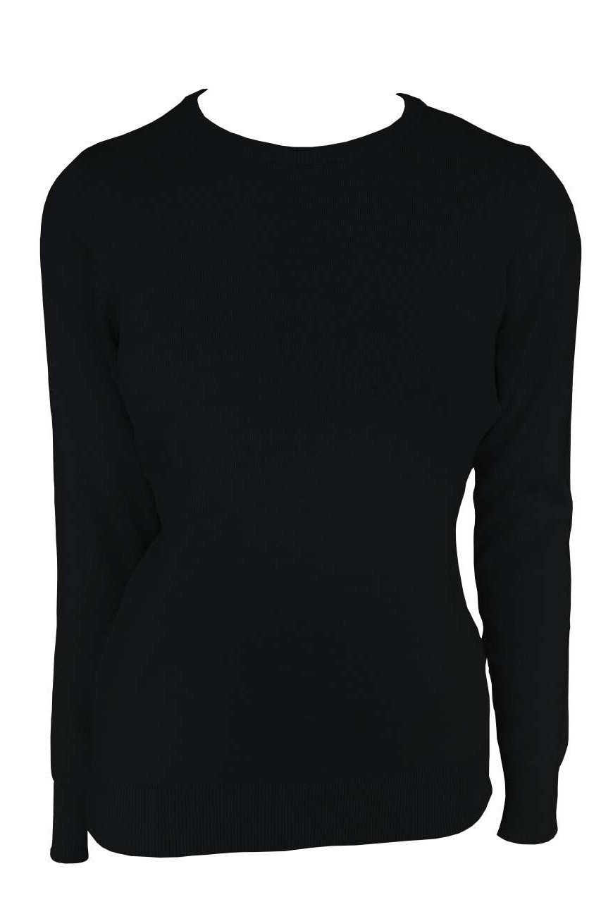 WOMEN’S CREW NECK FINE GAUGE COTTON PULLOVER