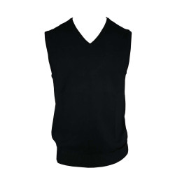 MEN’S V-NECK SLEEVELESS PULLOVER FINE GAUGE COTTON