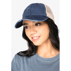 ECO-FRIENDLY UNISEX RIPPED EFFECT TRUCKER CAP