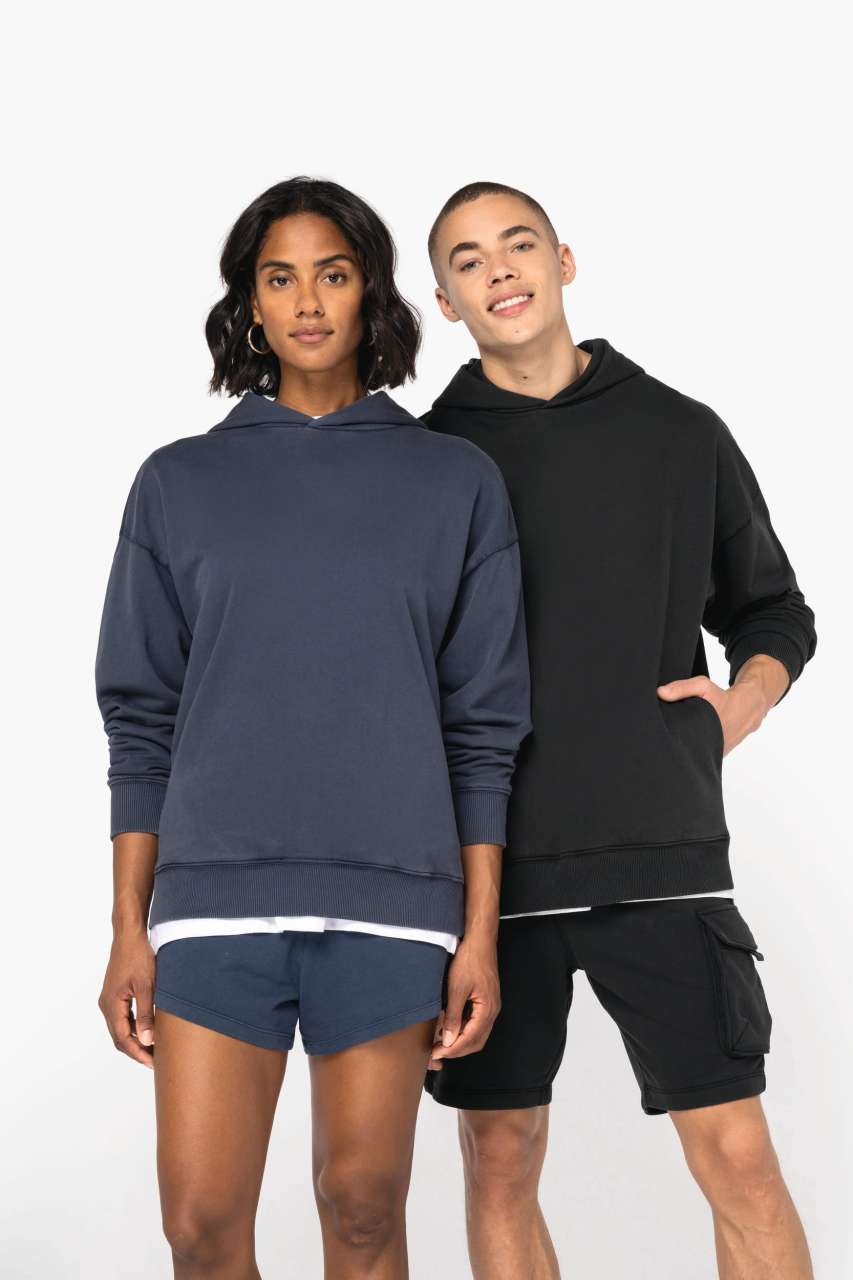 UNISEX WASHED EFFECT OVERSIZE HOODED SWEATSHIRT