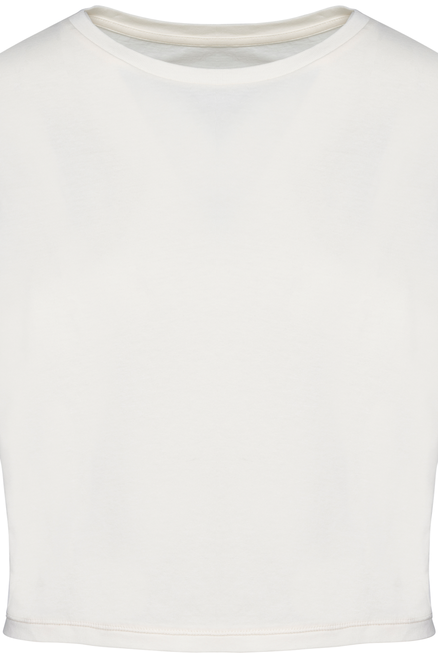 ECO-FRIENDLY LADIES’ SLEEVELESS CROP T-SHIRT