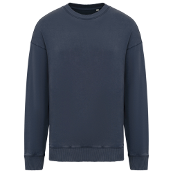 UNISEX WASHED EFFECT OVERSIZE ROUND NECK SWEATSHIRT
