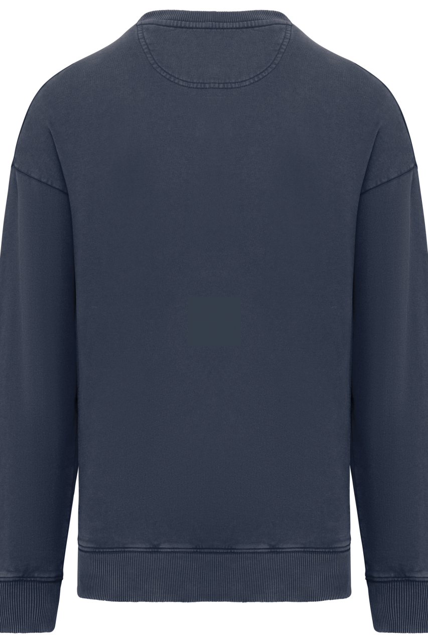 UNISEX WASHED EFFECT OVERSIZE ROUND NECK SWEATSHIRT