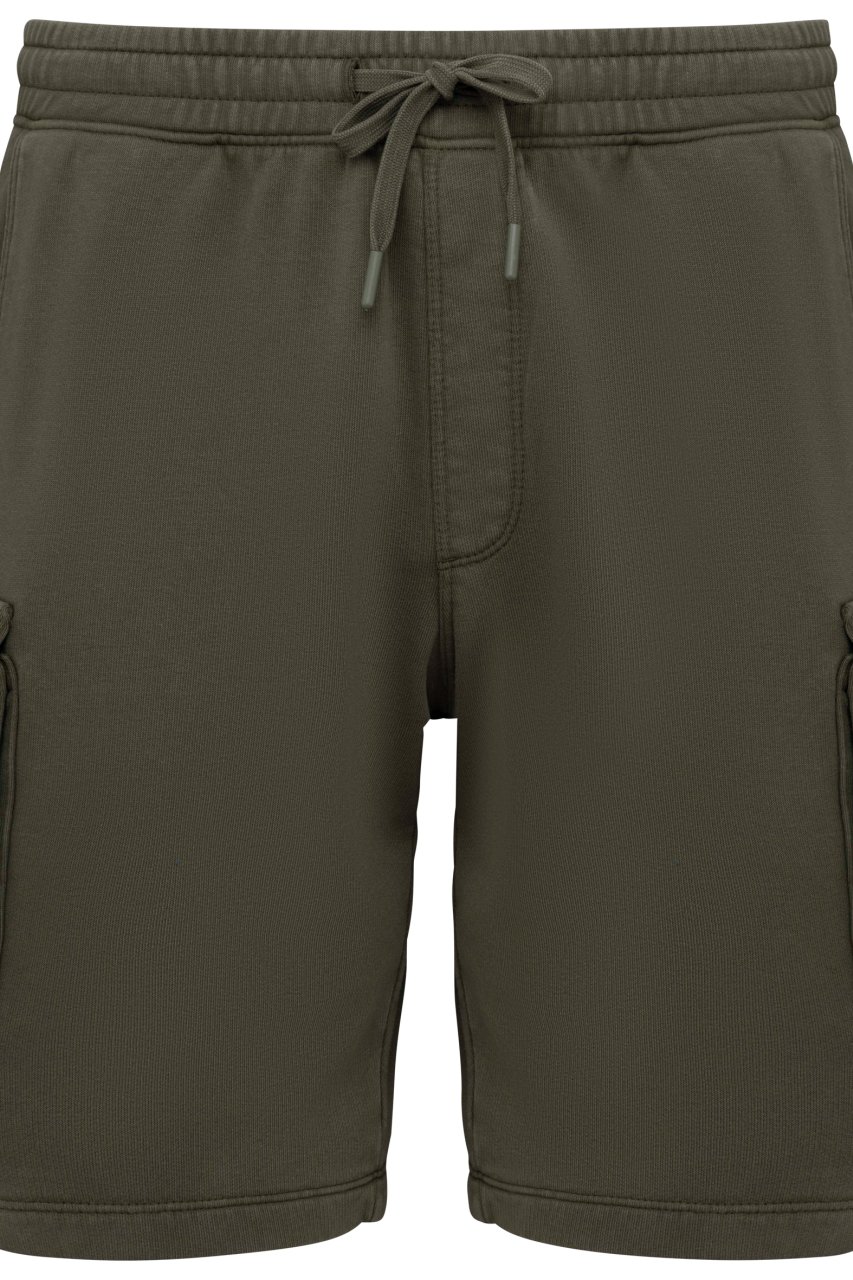 MEN’S FRENCH TERRY WASHED  EFFECT CARGO SHORTS