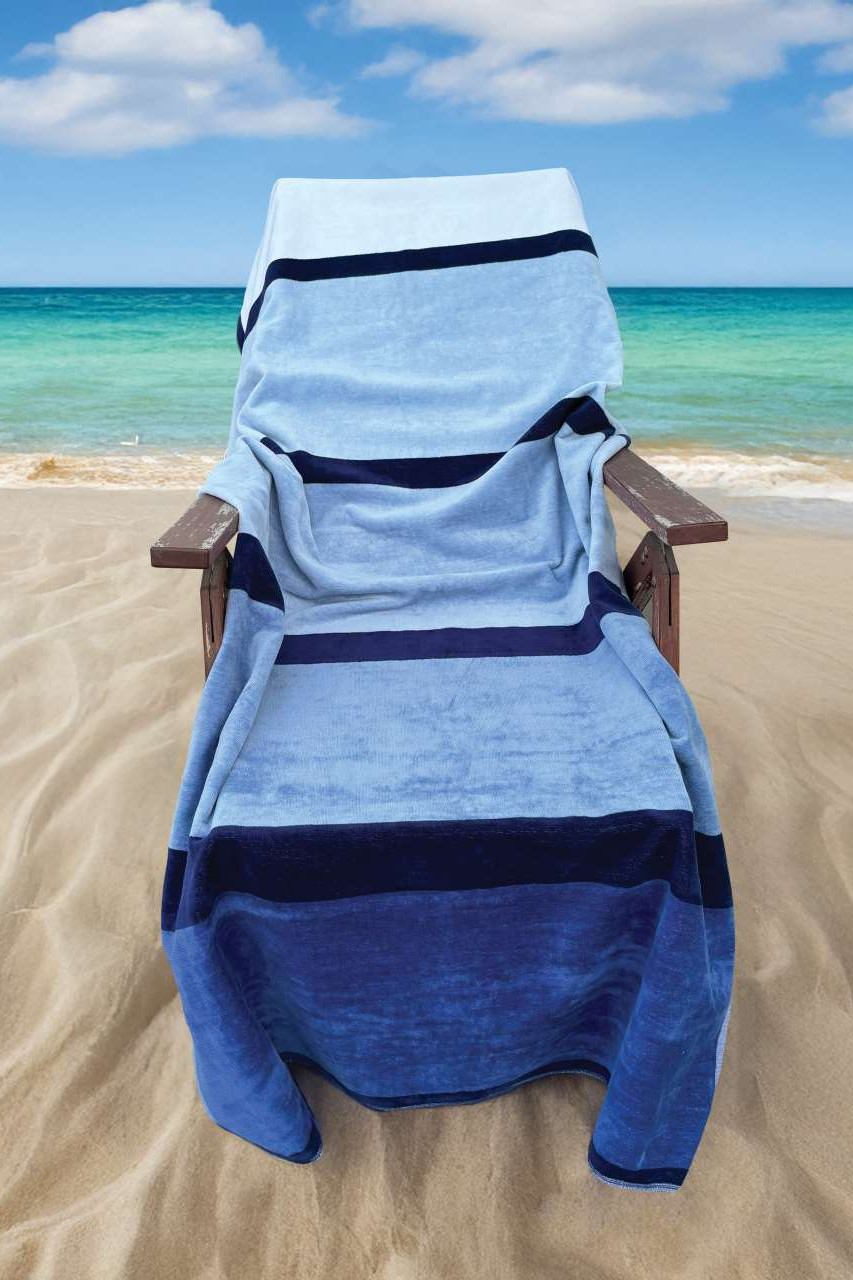 OLIMA „BLUE WAVE” BEACH VELOUR TOWEL