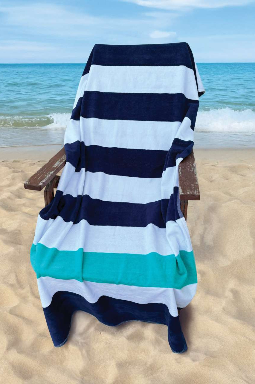 OLIMA „NAUTICAL STRIPE” BEACH VELOUR TOWEL