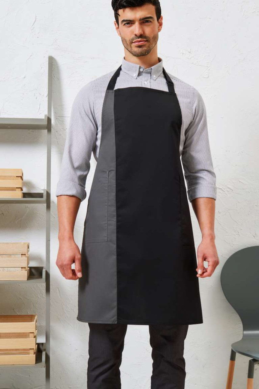 'COLOURS COLLECTION’ CONTRAST BIB APRON