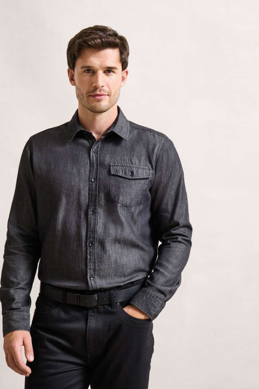 MEN’S JEANS STITCH DENIM SHIRT
