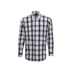 'GINMILL' CHECK - MEN'S LONG SLEEVE COTTON SHIRT