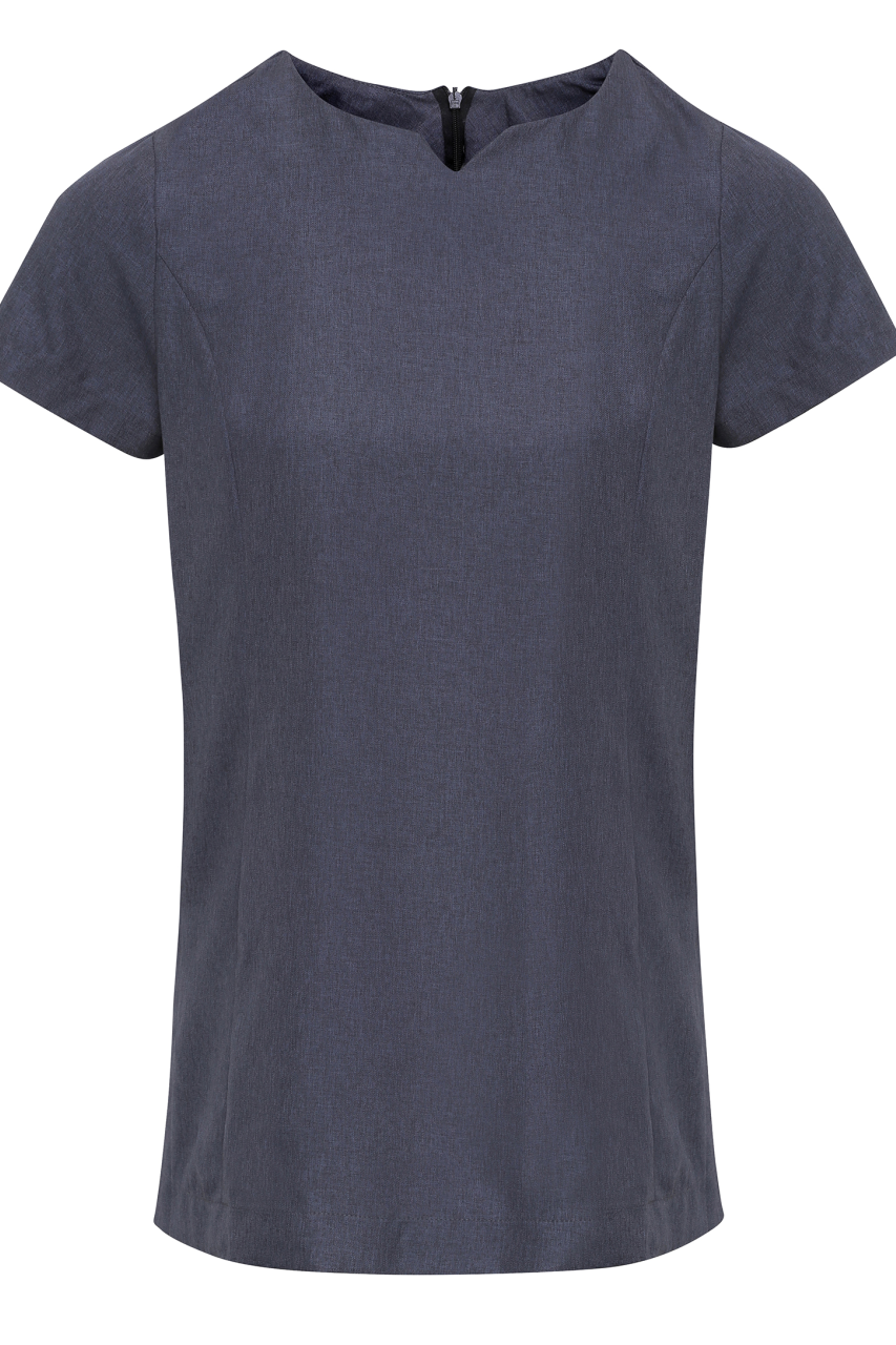‘VIOLA' LINEN-LOOK CUT NECK BEAUTY TUNIC
