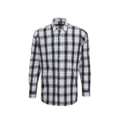 'GINMILL' CHECK - MEN'S LONG SLEEVE COTTON SHIRT
