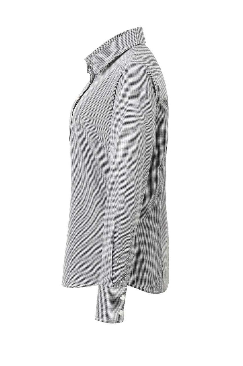 WOMEN'S LONG SLEEVE GINGHAM MICROCHECK SHIRT