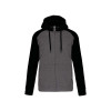 UNISEX TWO-TONE ZIPPED HOODED FLEECE JACKET