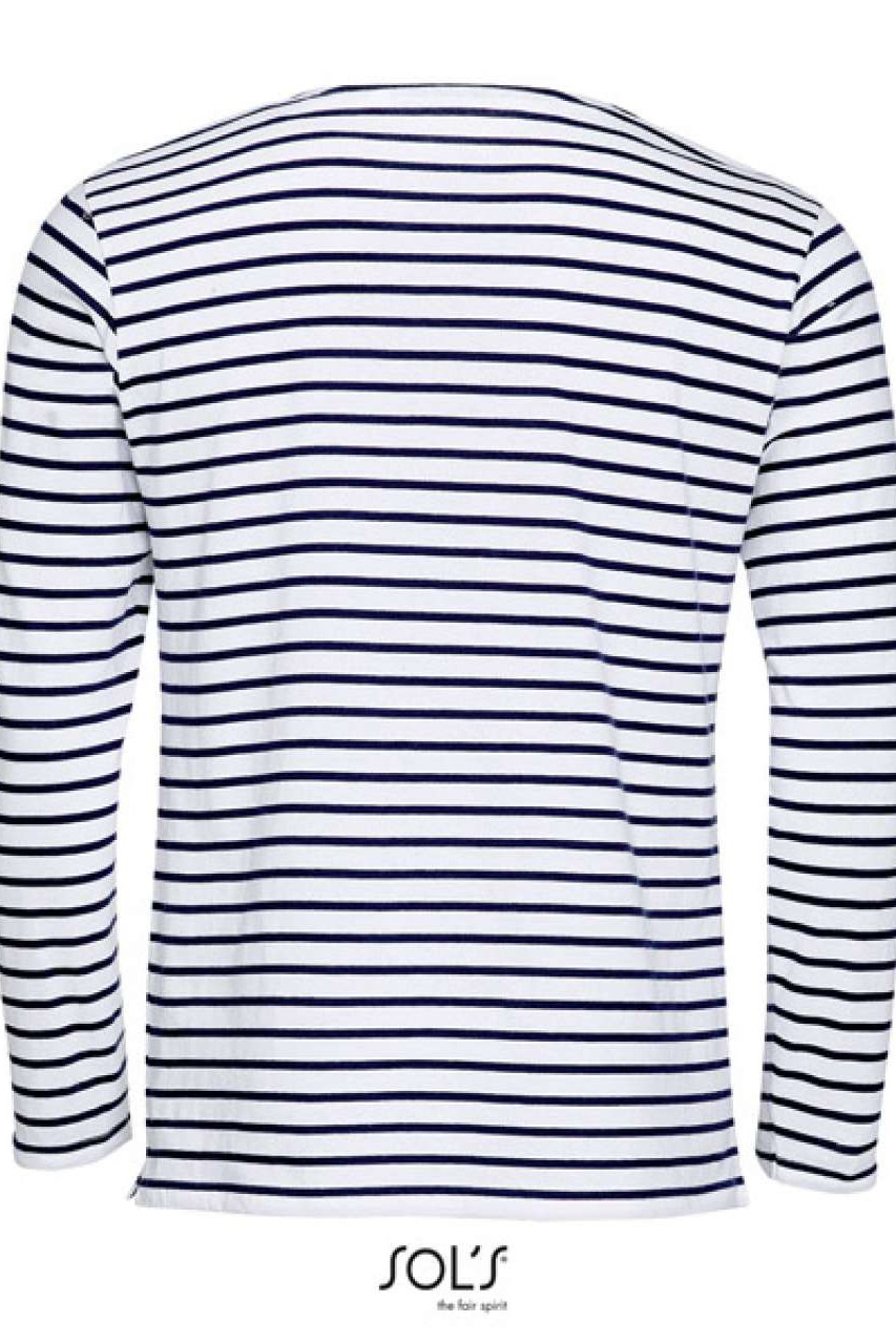 SOL'S MARINE MEN - LONG SLEEVE STRIPED T-SHIRT