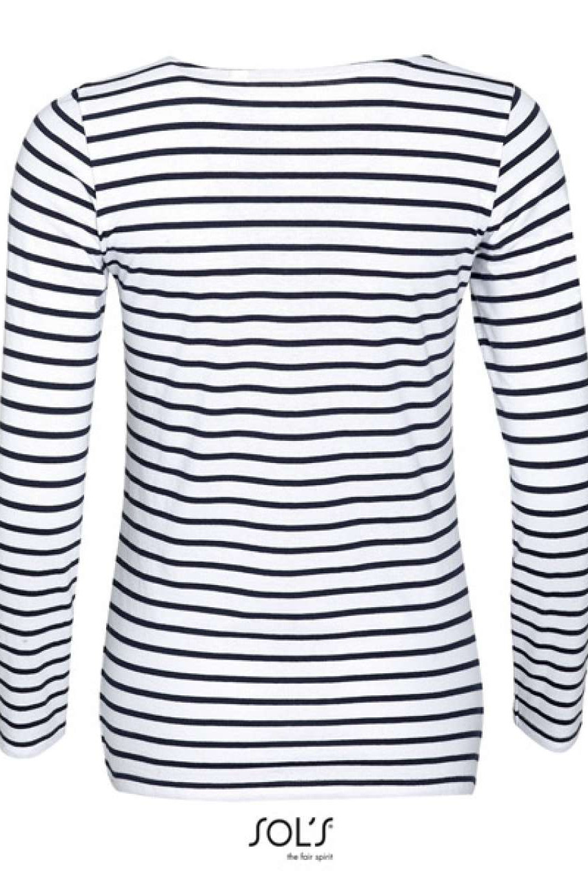 SOL'S MARINE WOMEN - LONG SLEEVE STRIPED T-SHIRT