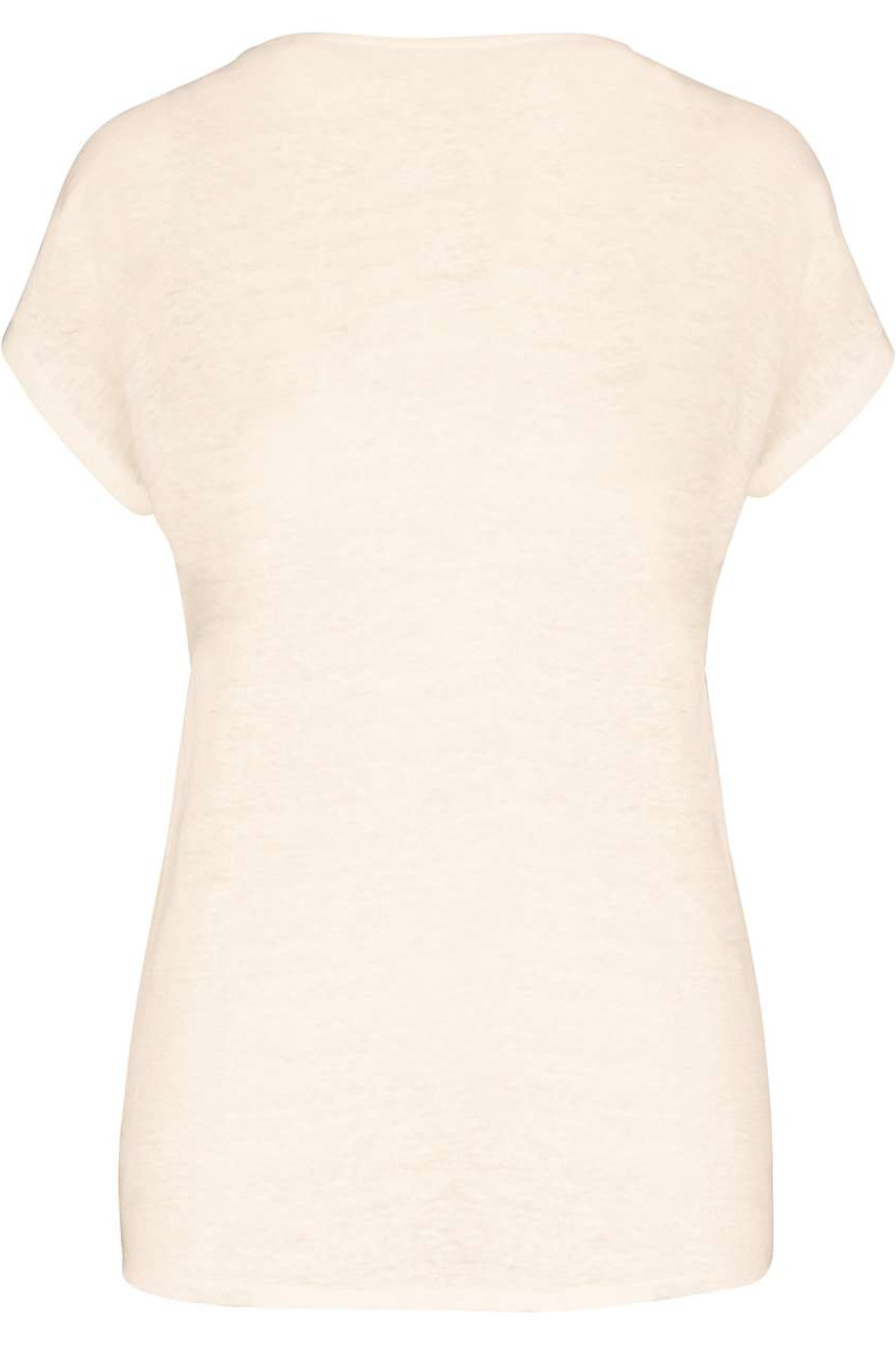 LADIES' V-NECK LINEN T-SHIRT
