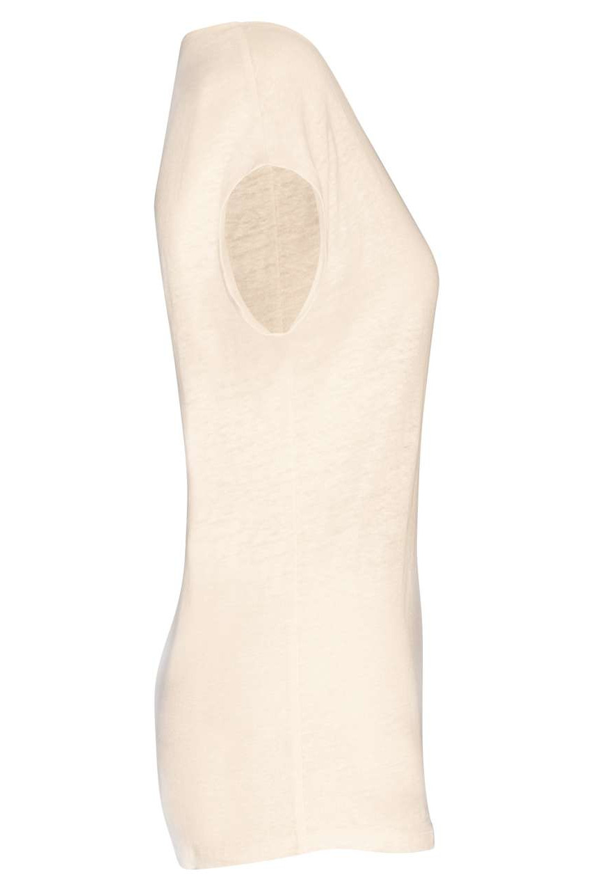 LADIES' V-NECK LINEN T-SHIRT