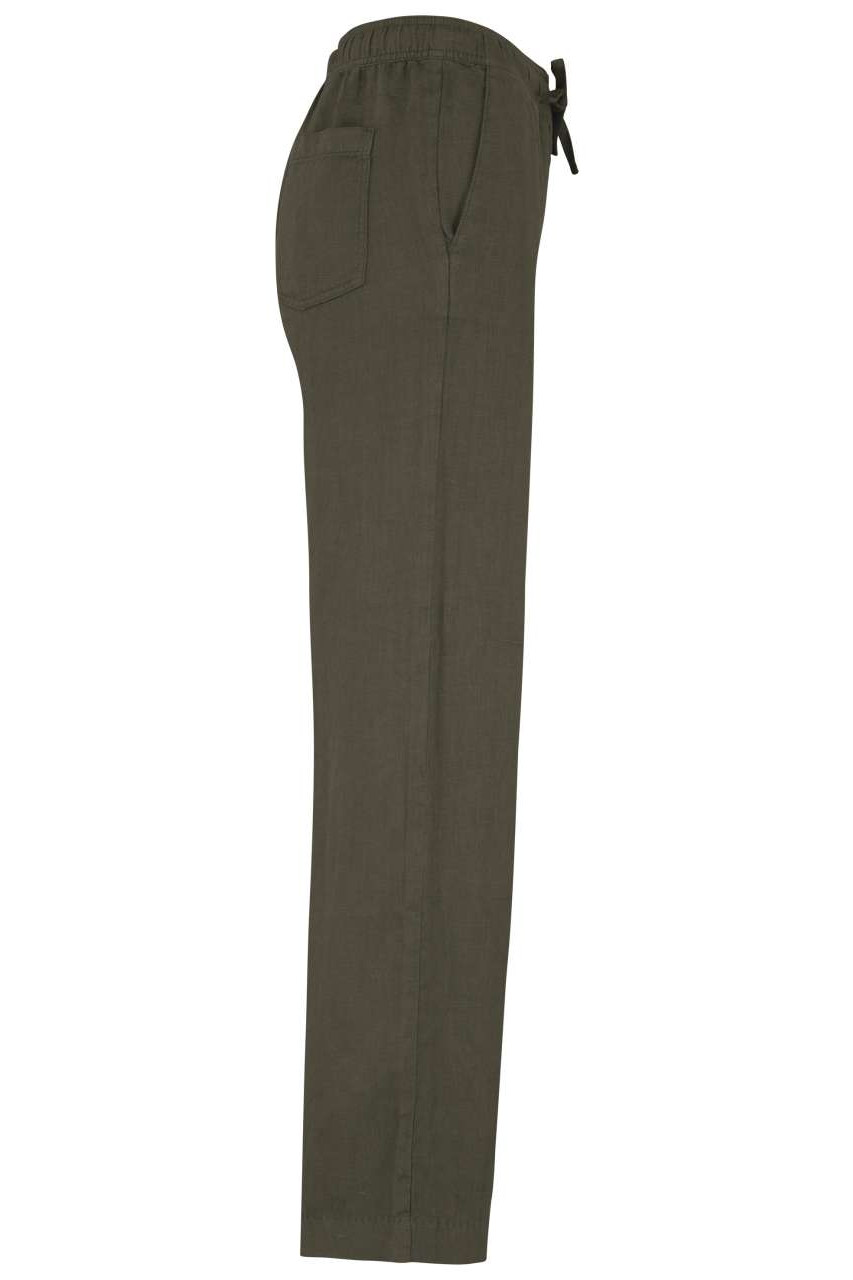 ECO-FRIENDLY LADIES' LINEN WASHED EFFECT TROUSERS