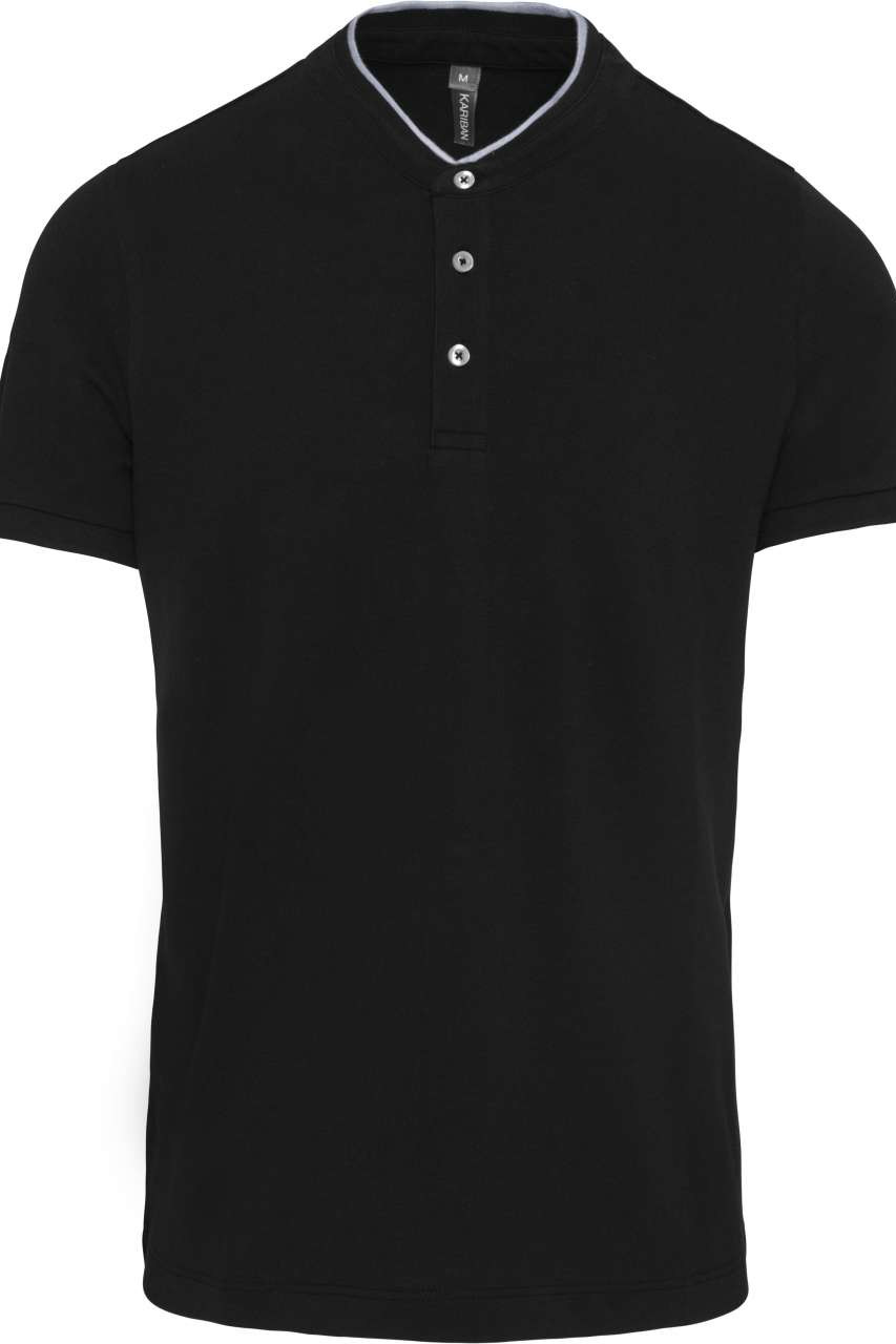 MEN'S SHORT SLEEVE POLO SHIRT WITH MANDARIN COLLAR