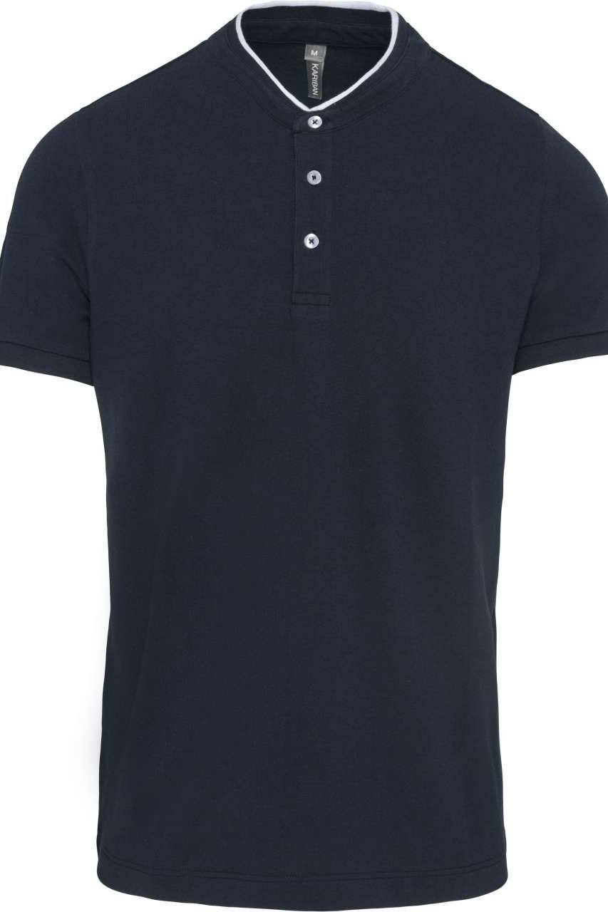MEN'S SHORT SLEEVE POLO SHIRT WITH MANDARIN COLLAR