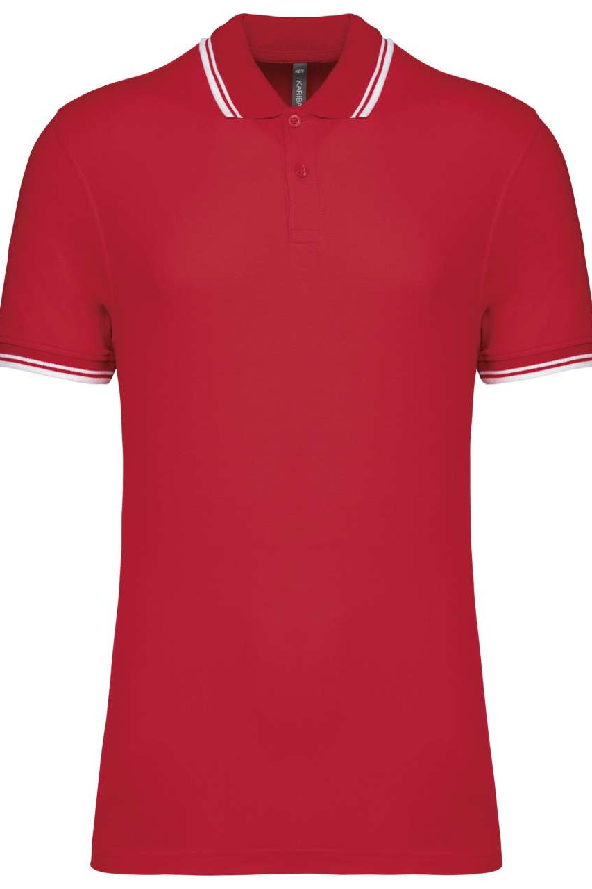 MEN'S 2 STRIPED SHORT SLEEVED POLOSHIRT
