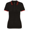 LADIE'S SHORT-SLEEVED POLOSHIRT WITH CONTRASTING PIPING