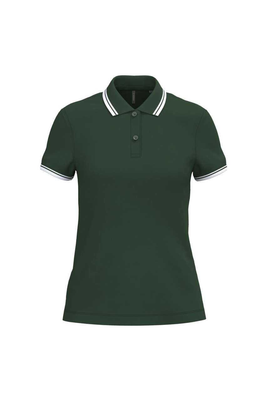 LADIE'S SHORT-SLEEVED POLOSHIRT WITH CONTRASTING PIPING