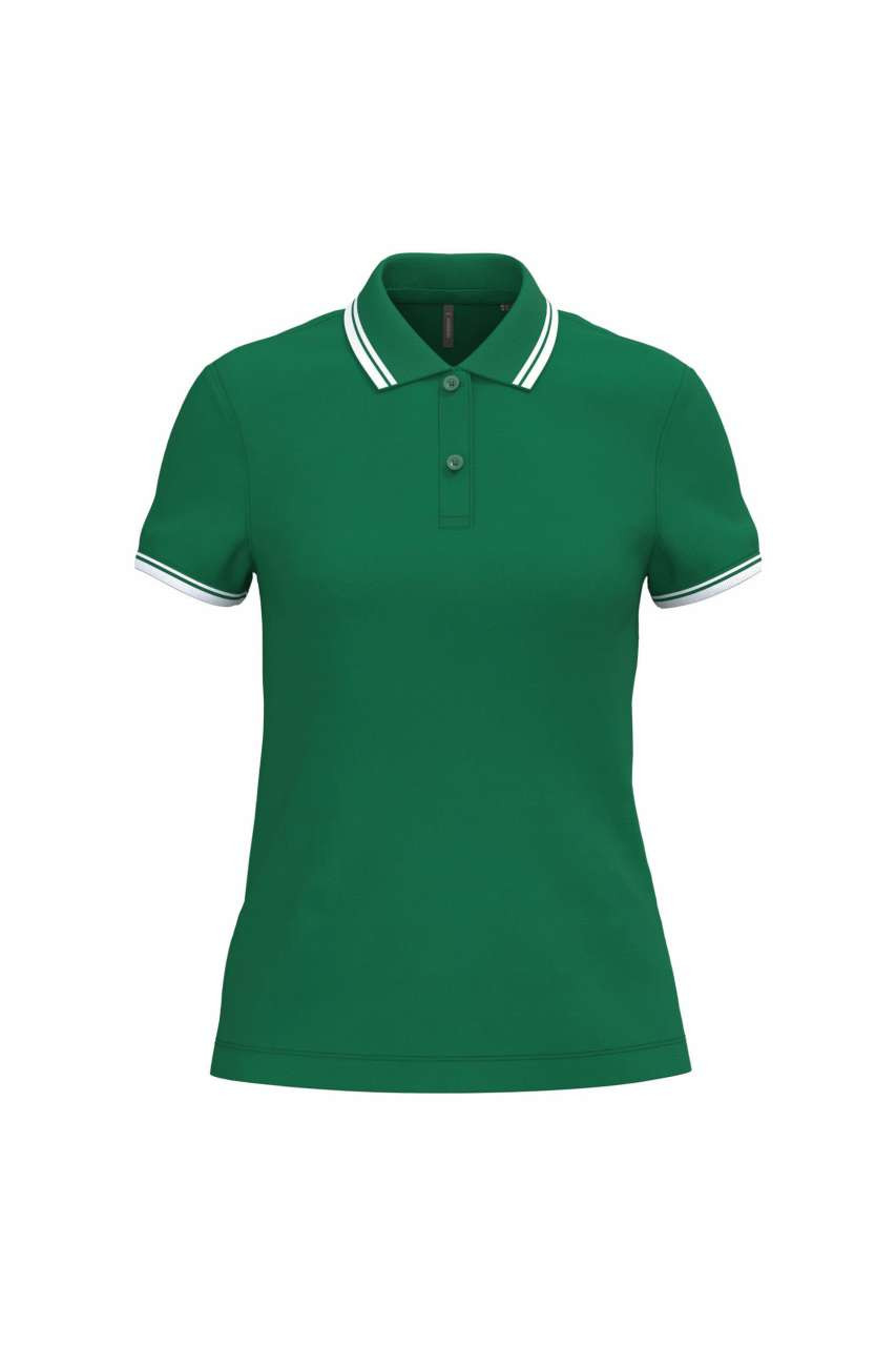 LADIE'S SHORT-SLEEVED POLOSHIRT WITH CONTRASTING PIPING