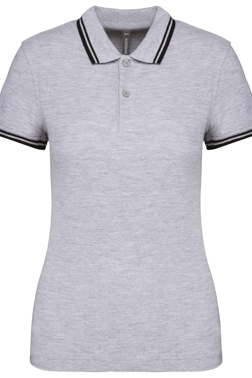 LADIE'S SHORT-SLEEVED POLOSHIRT WITH CONTRASTING PIPING