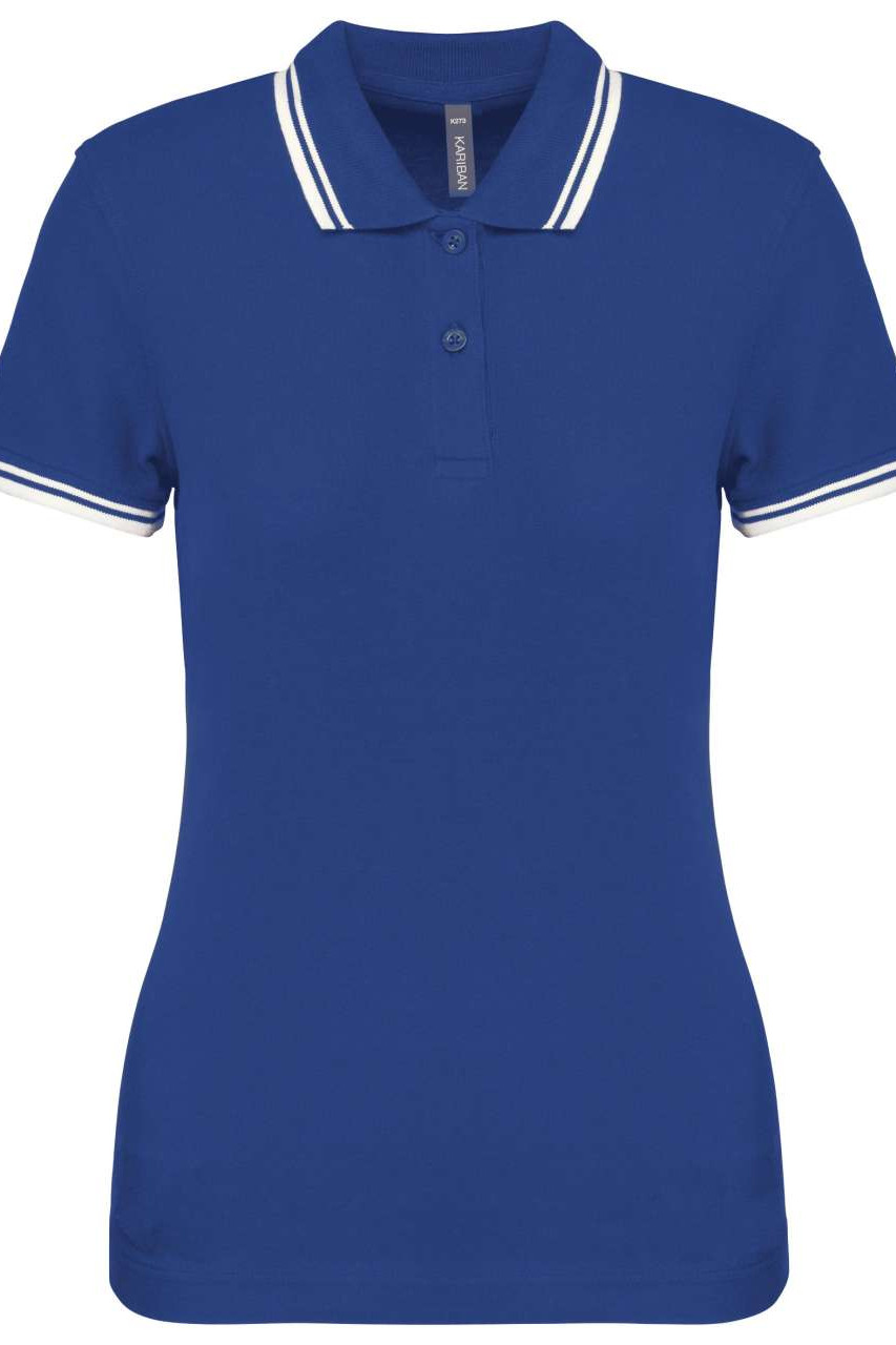 LADIE'S SHORT-SLEEVED POLOSHIRT WITH CONTRASTING PIPING