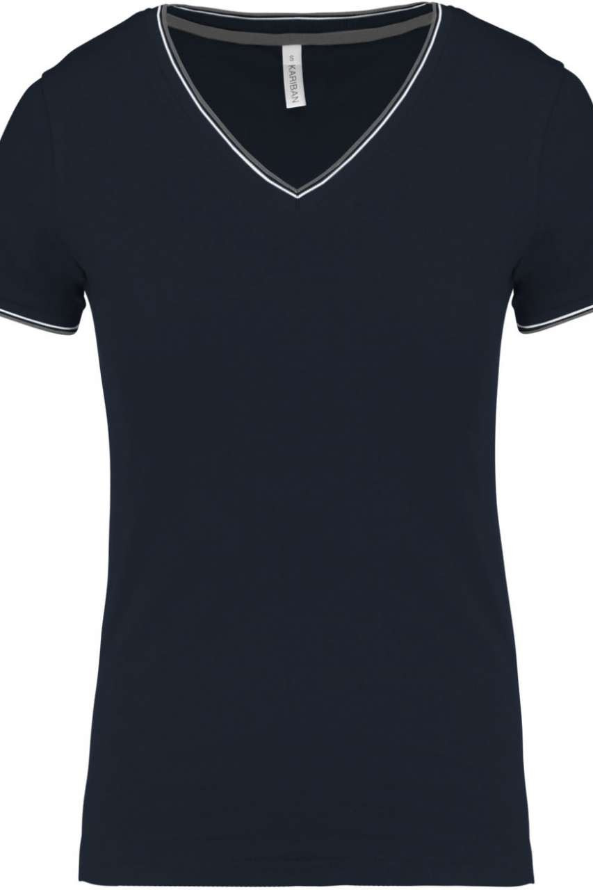 LADIES' PIQUÉ KNIT V-NECK T-SHIRT